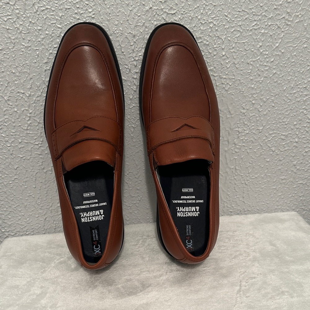 Johnston & Murphy Men's XC4 Maddox Penny Tan Leather Loafers - Picture 3 of 7